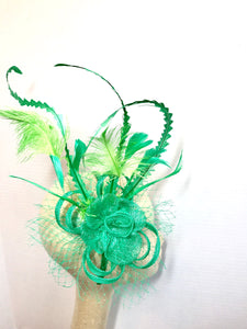 St. Patricks Day Fascinator, Green Fascinator with lime green accent feathers  Tea Party Hat, St. Pattys Day, Derby Hat, Fancy Hat, Kelly Gr