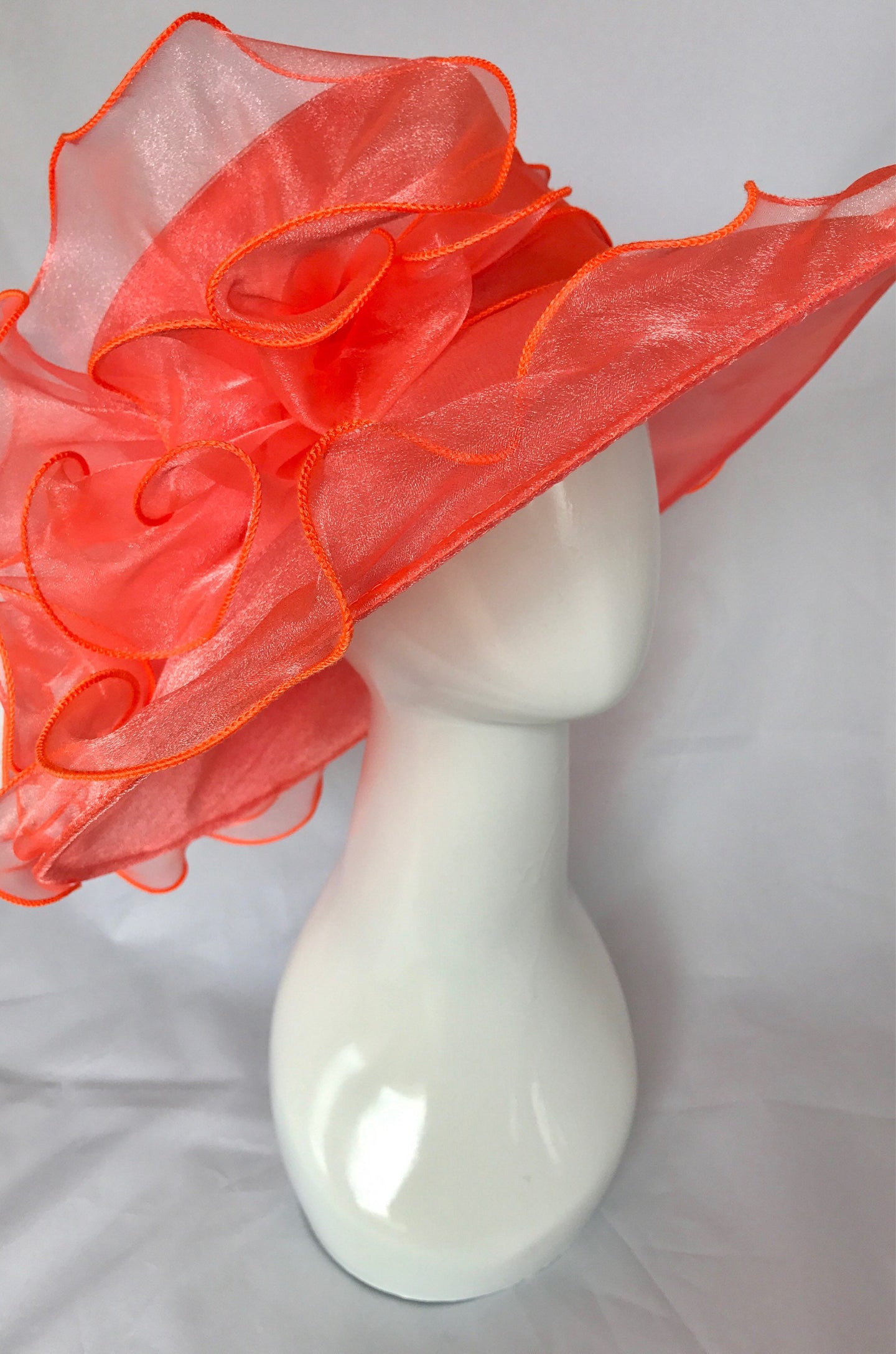 Coral Kentucky Derby Hat, Church hat, Tea Party Hat, Pink Hat, Formal Hat, Fashion Hat, Church Hat, Derby Hat