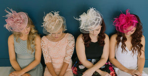 Fuchsia Pink Fascinator, The Brynlee Women&#39;s Tea Party Hat, Hat with Veil, Kentucky Derby Hat, Fancy Hat, wedding hat, British Hat