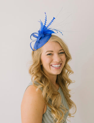 Royal Blue Fascinator, Tea Party Hat, Church Hat, Kentucky Derby Hat, British Hat, Wedding hat, Blue Fascinator, womens hat, Royal Hat