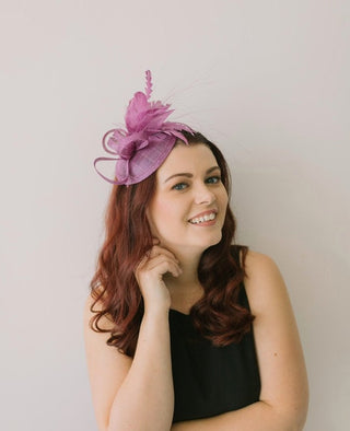 The Haleigh Lavender Purple Fascinator, Women&#39;s Tea Party Hat, Church Hat, Derby Hat, Fancy Hat, Purple Hat, Cocktail Hat, British Hat