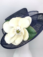 Load image into Gallery viewer, Navy Blue Magnolia Derby Hat