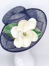 Load image into Gallery viewer, Navy Blue Magnolia Derby Hat