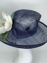 Load image into Gallery viewer, Navy Blue Magnolia Derby Hat