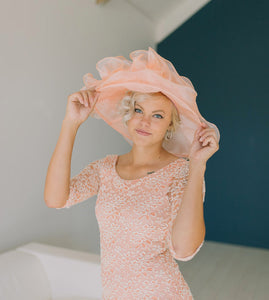 Peach pink Kentucky Derby Hat