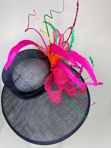 Navy Blue and Pink Kentucky Derby HAt