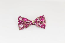 Load image into Gallery viewer, Merlot Pink and White Rose Bow Tie