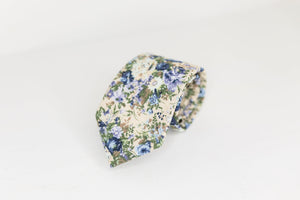 Blue floral neck tie