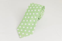 Load image into Gallery viewer, Pastel Green Polka Dot Tie