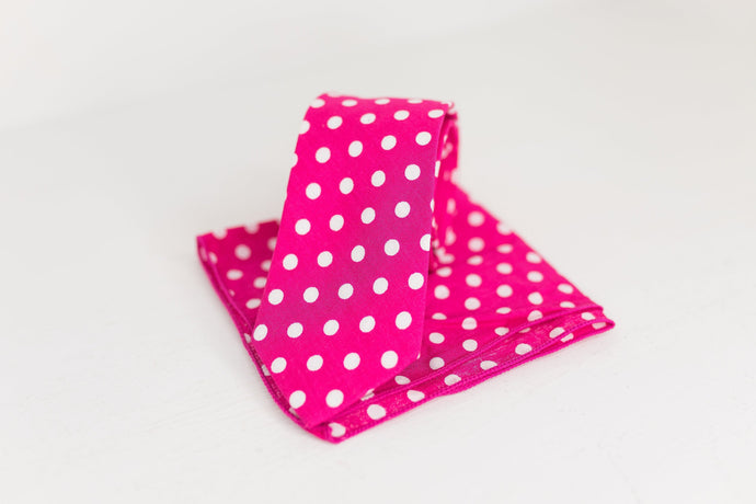 Fuchsia Pink Polka Dot Tie