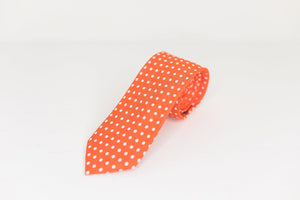 Orange and White Polka Dot Neck Tie