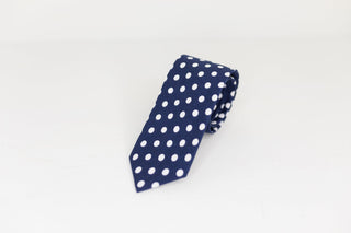 Navy and White Polka Dot Neck Tie