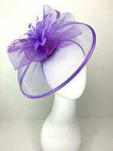 Load image into Gallery viewer, Lilac Fascinator, Derby Hat, Tea Party Hat, Church Hat, Kentucky Derby, British Hat, Wedding Hat Plum Purple, The Celeste, The Hat Hive