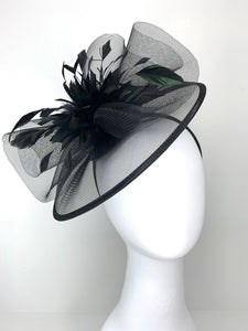 Mesh Black Fascinator, Black Derby Hat, Women&#39;s Tea Party Hat, Church Hat, Derby Hat, Fancy Hat, Royal Hat, The Celeste, wedding hat