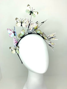 Shades of Green and Blue Butterfly Fascinator, butterfly hat, Tea Party Hat, Church Hat, Derby Hat, Fancy Hat, Pink Hat, Tea Party