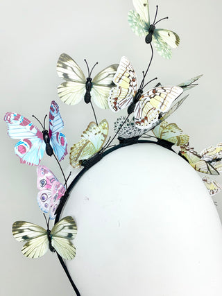 Shades of Green and Blue Butterfly Fascinator, butterfly hat, Tea Party Hat, Church Hat, Derby Hat, Fancy Hat, Pink Hat, Tea Party