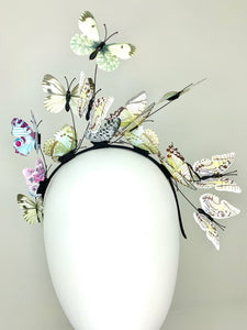 Shades of Green and Blue Butterfly Fascinator, butterfly hat, Tea Party Hat, Church Hat, Derby Hat, Fancy Hat, Pink Hat, Tea Party