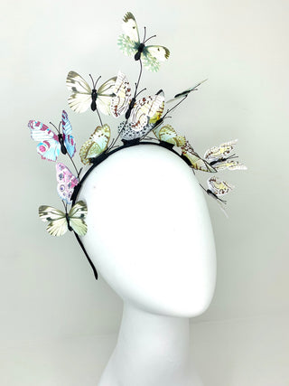 Shades of Green and Blue Butterfly Fascinator, butterfly hat, Tea Party Hat, Church Hat, Derby Hat, Fancy Hat, Pink Hat, Tea Party