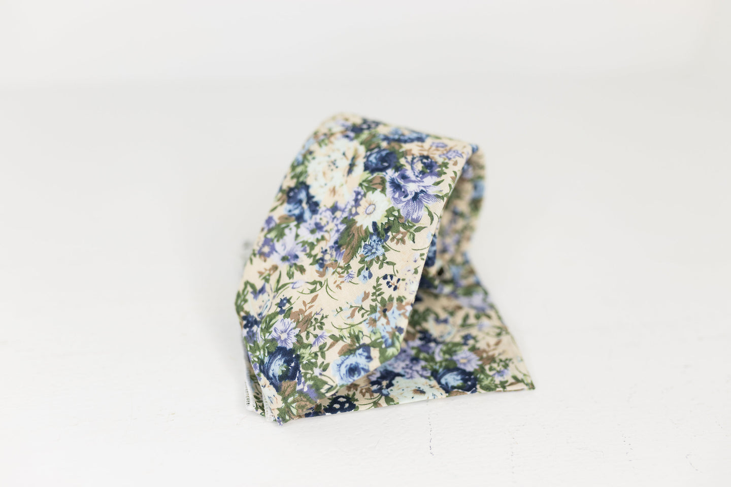 Purple and blue floral neck tie 