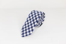 Load image into Gallery viewer, Navy Checker Neck Tie