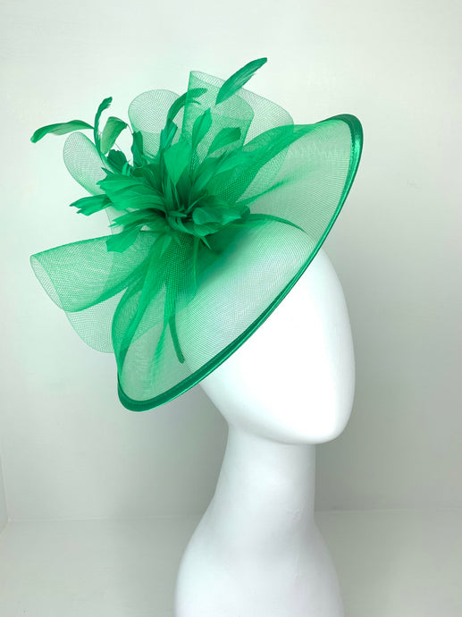 Green Mesh Fascinator, Women's Tea Party Hat, Church Hat, Derby Hat, Fancy Hat, Green Hat, Tea Party Hat, wedding hat