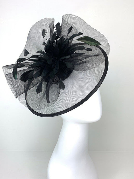 Mesh Black Fascinator, Black Derby Hat, Women's Tea Party Hat, Church Hat, Derby Hat, Fancy Hat, Royal Hat, The Celeste, wedding hat
