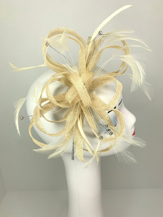 Ivory rhinestone fascinator, ivory Fascinator , Womens Tea Party Hat, Church Hat, Derby Hat, Fancy Hat, Tea hat