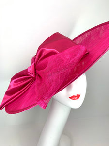 Fuchsia Pink Derby Hat, Tea Party Hat, High Tea Hat, Church Hat, Derby Hat, Tea Party Hat, Fashion Hat, Church Hat, Derby Hat, Pink Sinamay