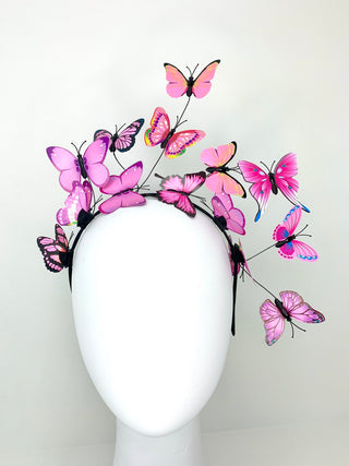 Shades of Pink Butterfly Fascinator, butterfly hat, Tea Party Hat, Church Hat, Derby Hat, Fancy Hat, Pink Hat, Tea Party Hat, wedding hat