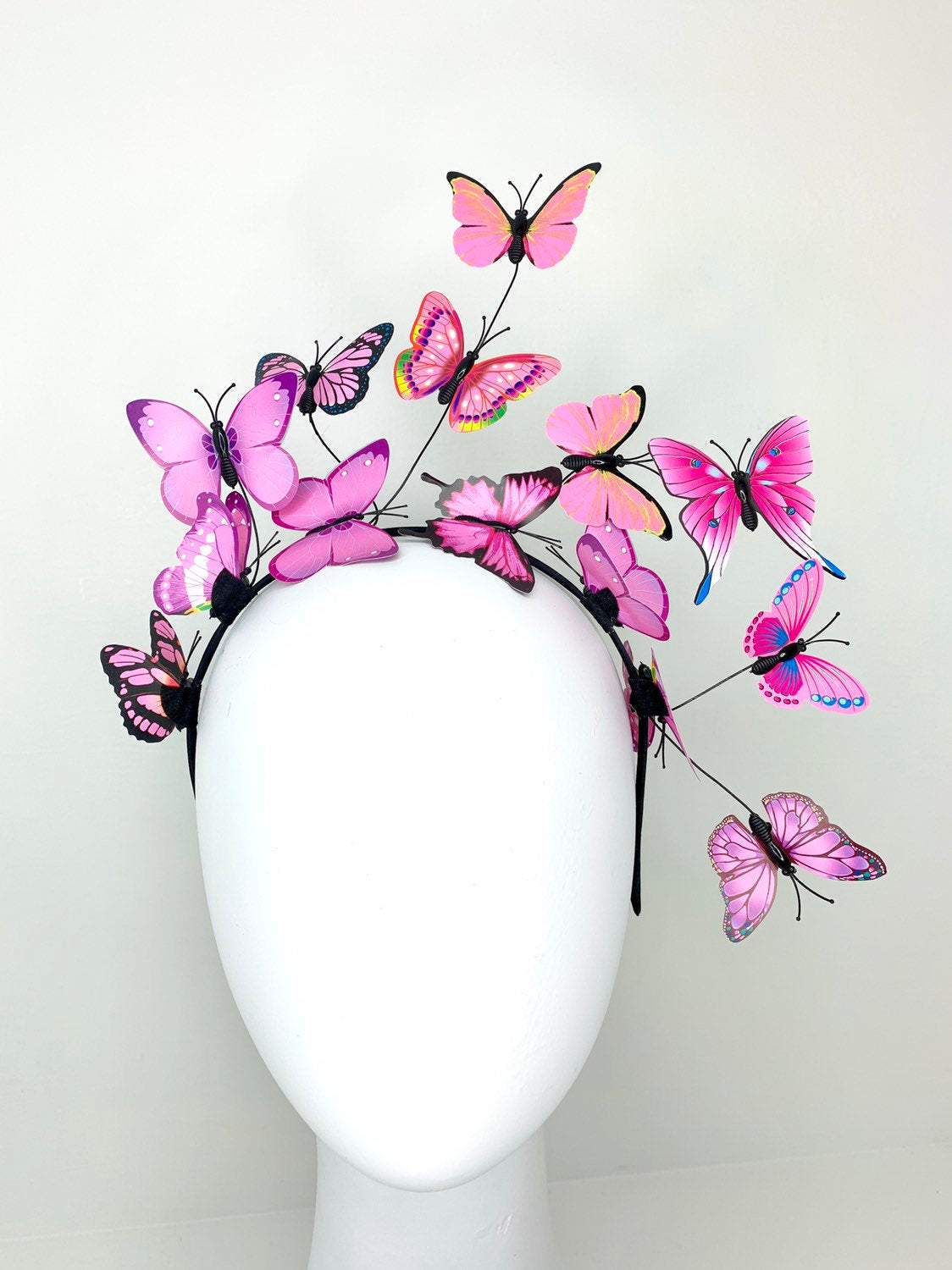 Shades of Pink Butterfly Fascinator, butterfly hat, Tea Party Hat, Chu ...