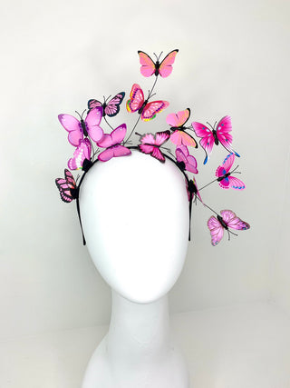 Shades of Pink Butterfly Fascinator, butterfly hat, Tea Party Hat, Church Hat, Derby Hat, Fancy Hat, Pink Hat, Tea Party Hat, wedding hat
