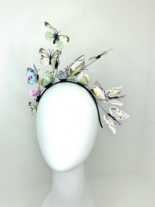 Shades of Green and Blue Butterfly Fascinator, butterfly hat, Tea Party Hat, Church Hat, Derby Hat, Fancy Hat, Pink Hat, Tea Party