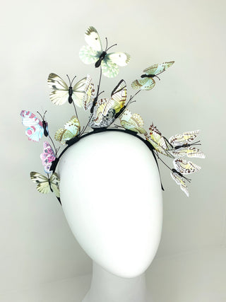 Shades of Green and Blue Butterfly Fascinator, butterfly hat, Tea Party Hat, Church Hat, Derby Hat, Fancy Hat, Pink Hat, Tea Party