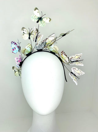 Shades of Green and Blue Butterfly Fascinator, butterfly hat, Tea Party Hat, Church Hat, Derby Hat, Fancy Hat, Pink Hat, Tea Party