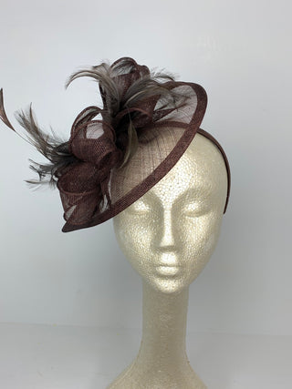 The Kenni Fascinator, Mocha Brown Fascinator, Womens Tea Party Hat, Church Hat, Derby Hat, Fancy Hat, British Hat, Royal Hat