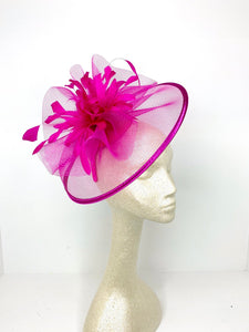 Fuchsia Pink Fascinator, Tea Party Hat, Church Hat, Kentucky Derby Hat, Fancy Hat, Pink Hat, Tea Party Hat, wedding hat, British Hat