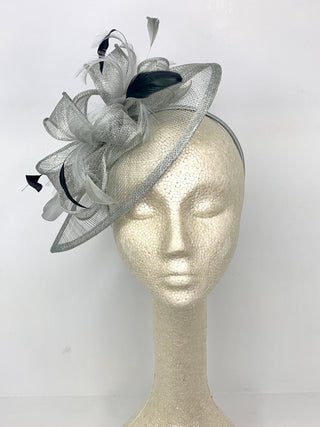 The Kenni Fascinator, Grey and Black Fascinator, Black Hat, Womens Tea Party Hat, Church Hat, Derby Hat, Fancy Hat, Tea Party Hat, wedding h