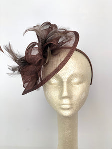 The Kenni Fascinator, Mocha Brown Fascinator, Womens Tea Party Hat, Church Hat, Derby Hat, Fancy Hat, British Hat, Royal Hat
