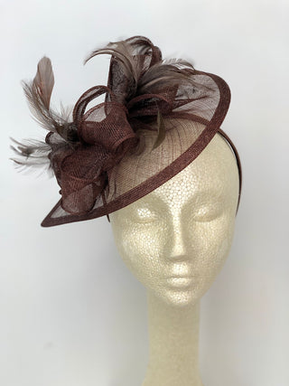 The Kenni Fascinator, Mocha Brown Fascinator, Womens Tea Party Hat, Church Hat, Derby Hat, Fancy Hat, British Hat, Royal Hat