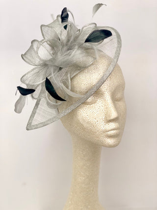 The Kenni Fascinator, Grey and Black Fascinator, Black Hat, Womens Tea Party Hat, Church Hat, Derby Hat, Fancy Hat, Tea Party Hat, wedding h