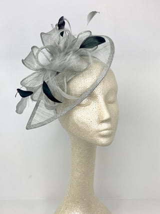 The Kenni Fascinator, Grey and Black Fascinator, Black Hat, Womens Tea Party Hat, Church Hat, Derby Hat, Fancy Hat, Tea Party Hat, wedding h