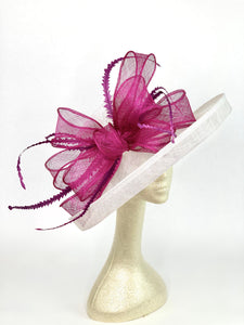 White and Magenta Derby Hat