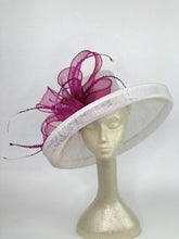Load image into Gallery viewer, White and Magenta Derby Hat