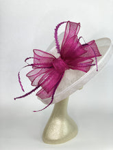 Load image into Gallery viewer, White and Magenta Derby Hat