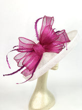 Load image into Gallery viewer, White and Magenta Derby Hat