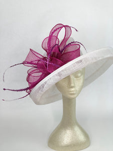 White and Magenta Derby Hat