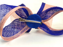 Load image into Gallery viewer, Royal Blue &amp; Pink Fascinator, Womens Tea Party Hat, Church Hat, Derby Hat, Fancy Hat, Navy Blue Hat, Tea Party Hat, wedding hat