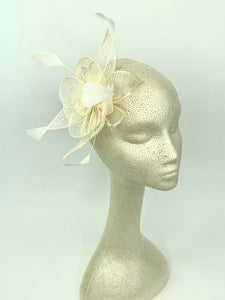 IvoryFascinator, Tea Party Hat, Bridal wedding hat, Derby Hat, Formal Hair Piece, Woman&#39;s Hair Clip, British Fancy Hat,
