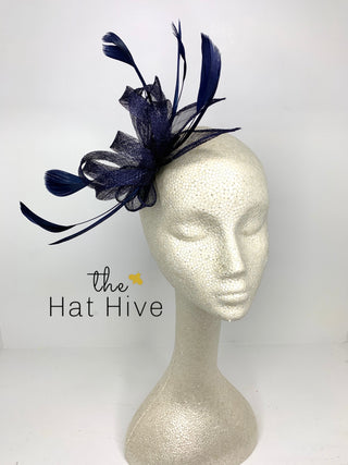 Navy Blue Fascinator, Kentucky Derby Hat, Tea Party Hat, Church Hat, Derby Hat, Fancy Hat, Navy Blue Hat, Tea Party Hat, wedding hat