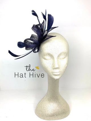 Navy Blue Fascinator, Kentucky Derby Hat, Tea Party Hat, Church Hat, Derby Hat, Fancy Hat, Navy Blue Hat, Tea Party Hat, wedding hat